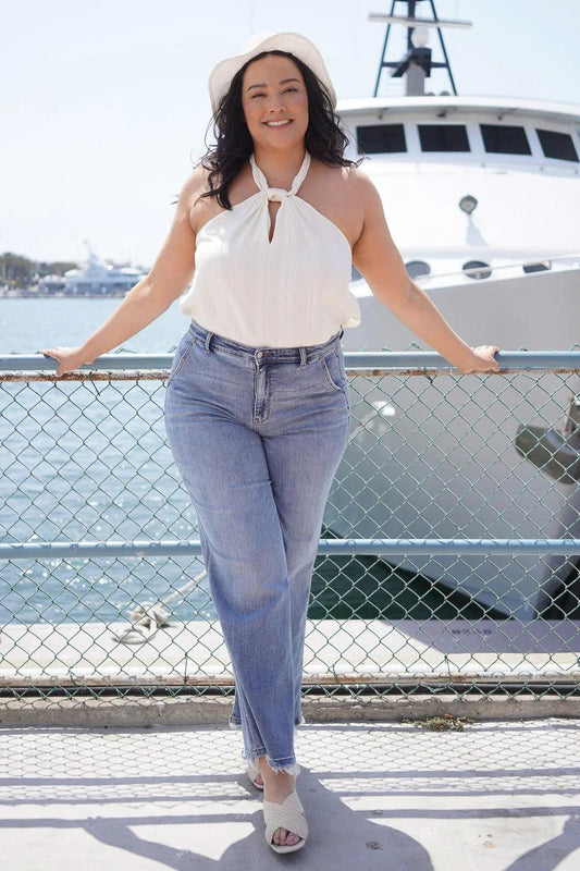 Sage High Rise Retro Wide Leg