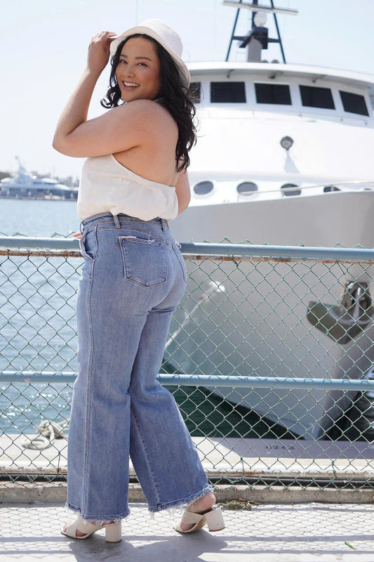 Sage High Rise Retro Wide Leg